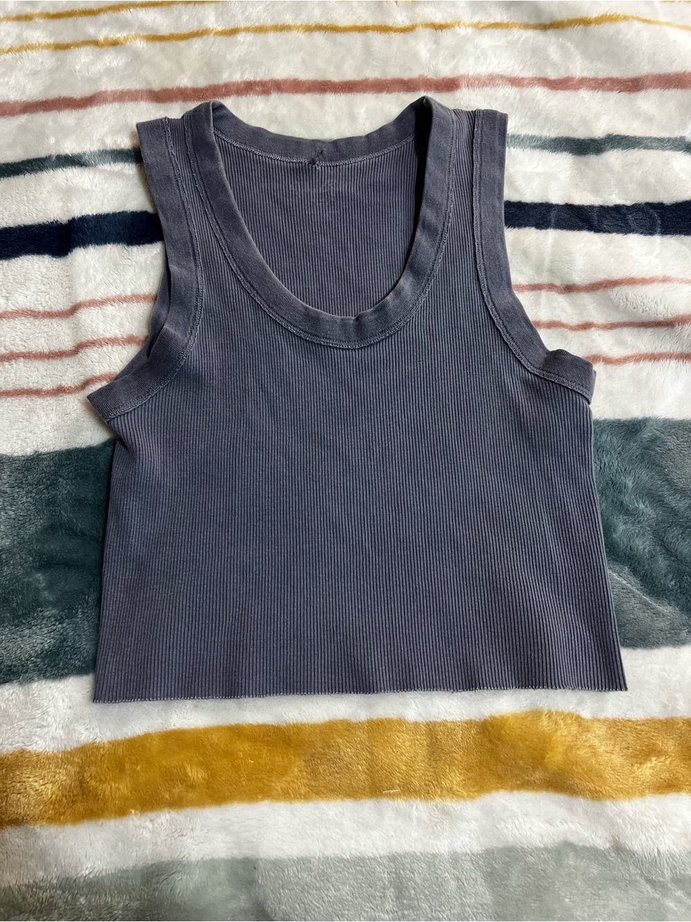Brandy Melville Ribbed Tank Top - Charcoal Gray